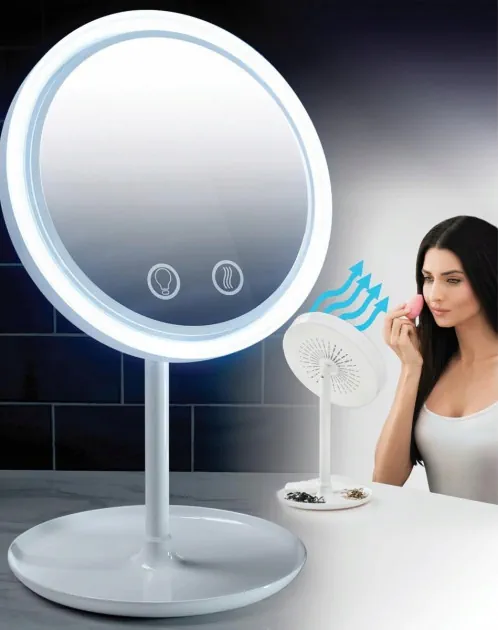 Зеркало для макияжа с подсветкой и вентилятором настольное купить в иркутске